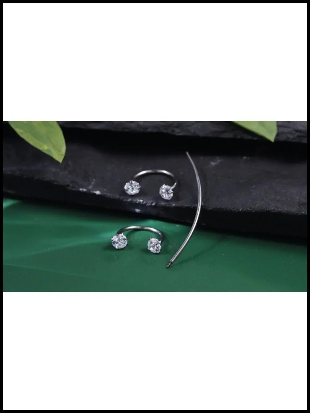 Titanium CZ Horseshoe Nose Ear Septum Lip Rings Piercing Jewelry